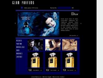 Création du Template pour le site internet de Glam Parfums + creéation du logo
