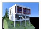 Visualisation en 3D du projet d'un particulier. Maison R+1: Grande salle RDC et Petit Salon et chambre Etage