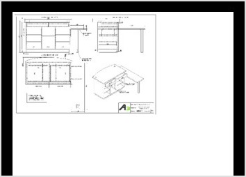 Plan de fabrication d un comptoir banque d accueil PMR. 