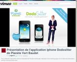 Pour présenter l'application Iphone Dodositter de Planète vert Baudet, réalisation de la landing page, d'une vidéo de présentation, de flyer et de bannières web.
