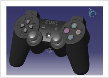 Manette PS3 realisée avec le logiciel catia v5r16