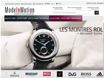 Création de la charte graphique  des 4 pages principales du site e-commerce Mode in Motion pour la vente de toutes marques de montres