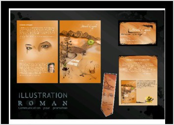 Illustration pour le roman "La bonne chappe " et support de communication:
- Carte de visite
- Communication web
- Marque page (cadeau promotionnel)