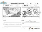 planche storyboard pour une série d'animation