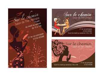 Cartes de visite pour la boutique : Sur le Chemin.