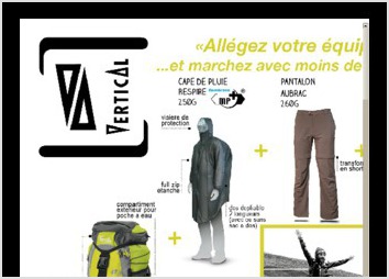 Page de pub sur les guides Petit Fut pour faire connaitres les marques Vertical et Station de Trail