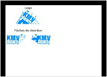 Logo pour le premire kilomtre vertical en descente, une course  pied en montagne de 4km avec 1000m de dnivel negatif.