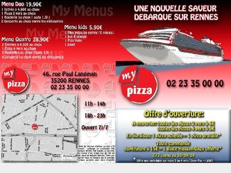 Carte des pizzas de MY PIZZA  Rennes