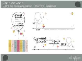 Carte de voeux 2013 créée pour The sweet pixels.

Carte de correspondance : Format DL recto verso

Bannière Facebook