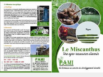 Conception d une plaquette commerciale A3 pour l entreprise PAMI, plantations Africaines de Miscanthus, entreprise voluant dans la culture d agro-ressources pour la production de bionergies.