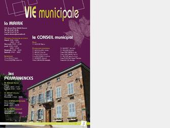 Page intrieure du bulletin municipal 2011 d un village du Beaujolais. 36 pages.