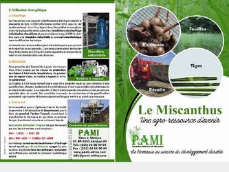 Plaquette commerciale pour PAMI (Plantations Africaines de Miscanthus), entreprise de culture d agro-ressources (miscanthus) pour la production de bionergies.