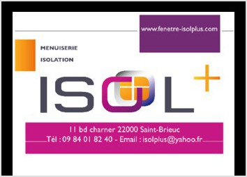 Création d'un carte de visite pour la société Isol+ en rapport avec ma création de logo 