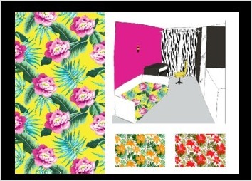 1. Le Concept et la Direction Artistique
Le motif "Tropical Audacieux" a &eacute;t&eacute; con&ccedil;u pour injecter une dose maximale de joie et de style estival dans la chambre &agrave; coucher. L'objectif &eacute;tait de moderniser le th&egrave;me floral tropical, en s'&eacute;loignant des clich&eacute;s pour proposer un design dynamique et affirm&eacute;.

Inspiration : La richesse exub&eacute;rante de la flore tropicale.

Ambiance Vis&eacute;e : Un "&Eacute;t&eacute; joyeux et os&eacute;, styl&eacute;". Le motif est pens&eacute; pour &ecirc;tre un v&eacute;ritable &eacute;l&eacute;ment central de d&eacute;coration, une ?uvre d'art textile.

2. Caract&eacute;ristiques du Design
Le design se distingue par son &eacute;quilibre entre intensit&eacute; et lisibilit&eacute;, permettant une grande flexibilit&eacute; d'int&eacute;gration :

Palette de Couleurs Vives (5 Couleurs) : Le choix d'une palette restreinte mais percutante de 5 couleurs vives permet de maximiser l'impact visuel tout en assurant une bonne lisibilit&eacute; du dessin lors de l'impression sur tissu.

&Eacute;chelle et Densit&eacute; : Les illustrations de taille moyenne (fleurs, feuilles) sont organis&eacute;es dans un motif serr&eacute;, cr&eacute;ant un tapis visuel dense et enveloppant. Ce rythme assure que le motif reste visible et expressif, quelle que soit la fa&ccedil;on dont la couette est drap&eacute;e.

Double Usage D&eacute;coratif :

En Chambre Neutre : Il fonctionne comme l'unique point de mire, apportant de la personnalit&eacute;.

En Chambre Color&eacute;e : Il a la force visuelle n&eacute;cessaire pour s'int&eacute;grer harmonieusement &agrave; un environnement qui "ose le mariage de motifs".

3. Ma&icirc;trise Technique (Design de Surface)
La cr&eacute;ation de ce motif r&eacute;p&eacute;titif a &eacute;t&eacute; r&eacute;alis&eacute;e avec Adobe Illustrator, garantissant une qualit&eacute; d'image vectorielle optimale pour l'impression textile.

Le Raccord Parfait : J'ai g&eacute;r&eacute; la technique du raccord pour assurer une r&eacute;p&eacute;tition fluide et imperceptible sur l'ensemble de la couette (grande surface). Cette ma&icirc;trise technique est essentielle pour un rendu professionnel et pour &eacute;viter toute rupture visuelle dans le motif.

Mon R&ocirc;le : Conception int&eacute;grale du motif, direction artistique de la palette et de l'ambiance, et livraison du fichier source pr&ecirc;t pour l'impression textile.