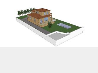 Maison individuelle modlise sous Sketchup.