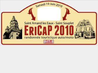 Plaque du rallye touristique auto / moto ERICAP 2010