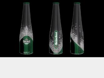 Cration de l habillage graphique de la bouteille aluminium Heineken au sein du studio Ora-to