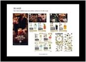 D&eacute;pliants sugg&eacute;rant diff&eacute;rents cocktails &agrave; r&eacute;aliser avec une s&eacute;lection d'alcool et sans alcool. Cr&eacute;ation, shooting et mise en page.