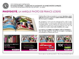 Kit mdia internet - campagne de lancement les livres-photos imprims, conception/rdaction et cration des supports.