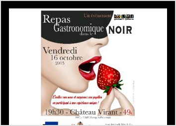 Octobre 2015.
Affiche et flyer réalisés pour l'organisation d'un repas dans le noir.