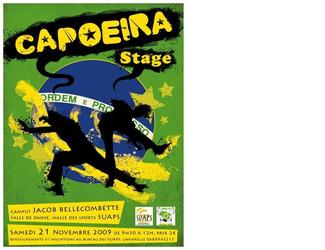 Affiche pour un stage de capoeira.