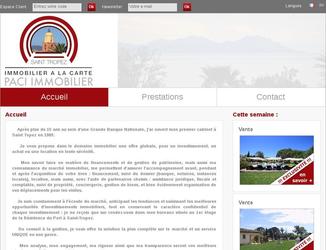 Cration du site internet de Paci Immobilier, totalement modifiable via une interface qui permet une veritable gestion de contacts, projets et newsletters.