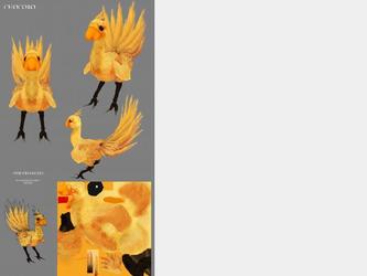 Travail perso, modlisation et texture d une rinterprtation d un Chocobo( Final Fantasy) XSI/PHOTOSHOP