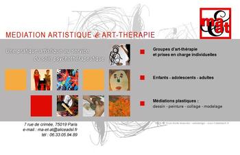 Realisation du site internet de mediation-artistique-et-art-therapie. déclinaison de la charte graphique du site a partir d' une plaquette commerciale.