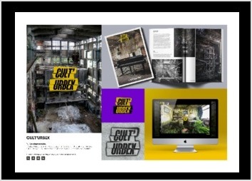 Réalisation de l'identité visuelle, du logo, de la charte graphique, des différents supports de communication et du magazine Cult'Urbex