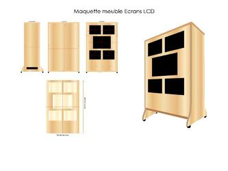 Maquette meuble LCD pour un bureau de changesLogiciel utilisé: Illustrator