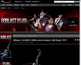 myspace du groupe 80blast (direction artistique + intégration myspace, création magasin paypal)