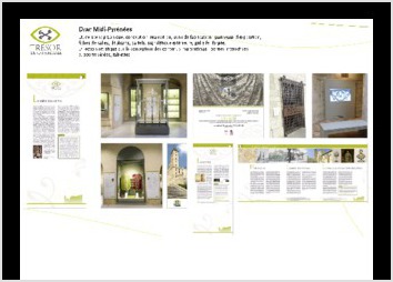 Drac Occitanie
tude scnographique, conception, ralisation, suivi de fabrication : panneaux d exposition, fiches de salles, dpliants, cartels, signaltique extrieure, grille fer forge.
Direction artistique sur la conception des contenus multimdias : bornes interactives, supports vidos, tablettes.