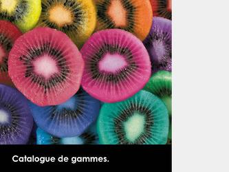 Couverture pour un catalogue de gammes de couleurs.