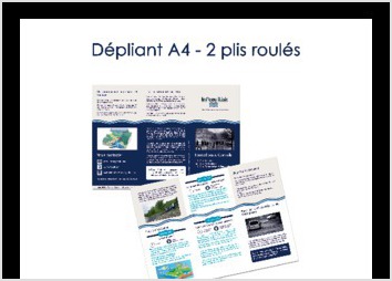 Dépliant quadri A4 2 plis roulés