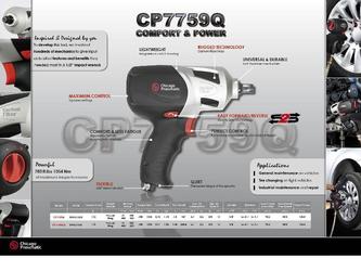 Brochure réalisée dans le cadre du lancement de la clé à choc CP7759Q avec les responsable de communication internationale CP.