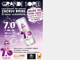 Affiche pour une soire de lancement d une boisson nergtique locale en Haute Sane