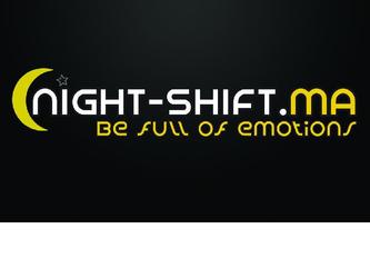 Logo officiel du night-shift.ma On vois bien l'Eclipse & étoile qui présente là nuit ainsi que la typographie fantaisie. 