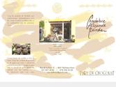 Dépliant présentation et application/décoration de motifs sur la vitrine du magasin, Chocolaterie Artisanale Mélinda.