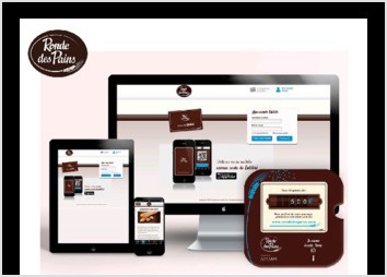 Identit visuelle de l application mobile de fidlisation de Ronde des pains avec site internet et borne en magasin.  Airtag mobile shopping
