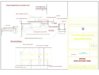 Réalisation de plans de détails et de fabrication pour la réalisation d'un plancher d'un auditorium.