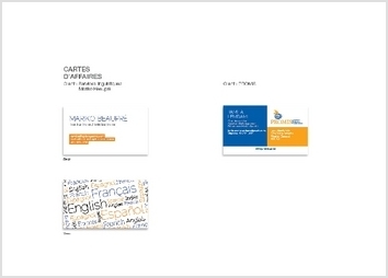 Cartes de visite Services linguistiques Mariko Beaupre Promis et Promis