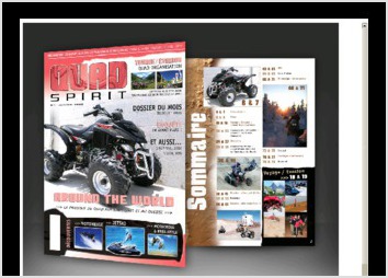 Cration et mise en page du magazine "Quad Spirit", 96 pages, bimestriel, pour le compte de la socit Verbal Publishing.