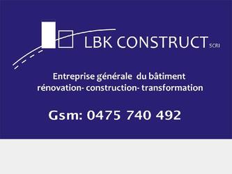 Bche publicitaire d chafaudage  pour la societe LBK CONSTRUCT 100 cm x 60cm