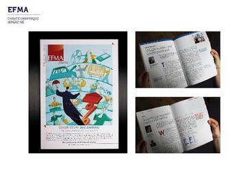 Création d'une charte graphique et mise en page du magazine bimestriel Efmag en anglais et en français