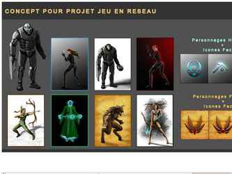 concept personnages jeux reseau