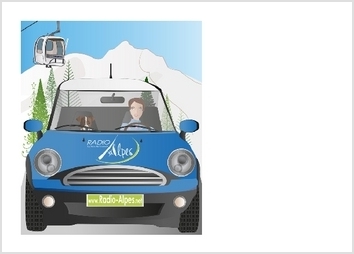 Dessin réalisé pour Radio Alpes qui s'en sert sur Facebook d'image de profil.