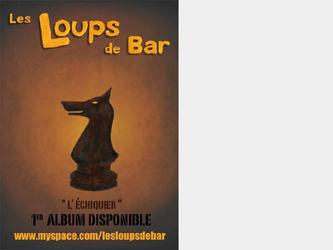 Sticker ralis pour la sortie du 1er album du groupe Rennais Les loups de bar en 2010. Prise en charge galement du visuel de l album, des affiches et flyers. 