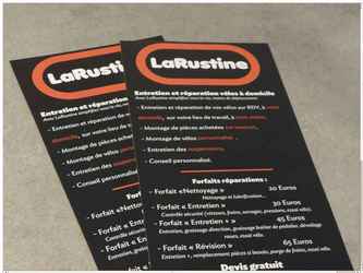 Création du nom, logo et flyers pour "LaRustine" Atelier de cycles.