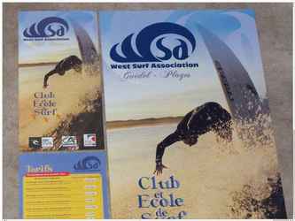 nouvelles plaquettes et affiches pour le club de surf de guidel.