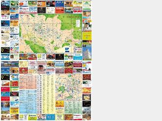 Réalisation intégrale d'un plan de ville dans illustrator sur la base du cadastre de la ville ainsi que sa partie annonceurs (commerçants). Recto Verso - plan masse et centre ville.